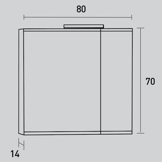 Καθρέπτης Ντουλάπι Απλίκα Led Probagno 951ama 60x14x70υ Mdf Μπεζ Καθρέπτης Ντουλάπι Απλίκα Led Probagno 951ama 60x14x70υ Mdf Μπεζ