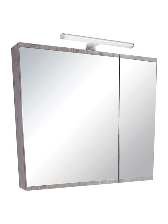 Καθρέπτης Ντουλάπι Απλίκα Led Probagno 951ama 60x14x70υ Mdf Μπεζ