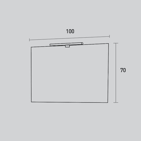 Καθρέπτης Απλίκα Led Probagno 976am 100x70υ