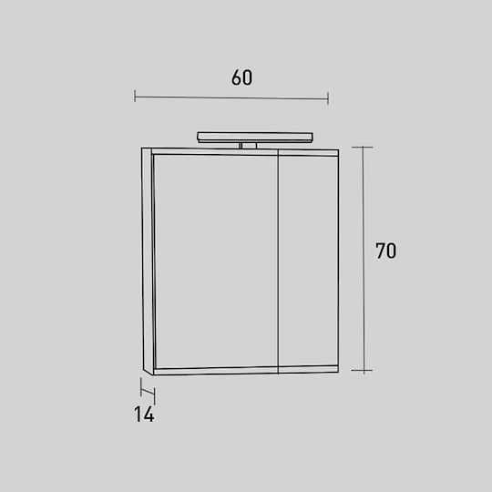 Καθρέπτης Ντουλάπι Απλίκα Led Probagno 960ama 60x14x70υ Mdf Γκρι Καθρέπτης Ντουλάπι Απλίκα Led Probagno 960ama 60x14x70υ Mdf Γκρι