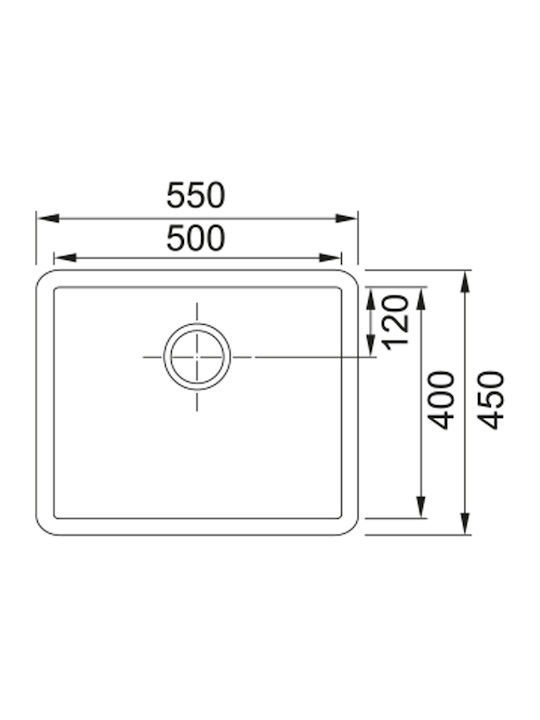 Franke Solid Surface Ένθετος Νεροχύτης από Συνθετικό Γρανίτη Μ50xΠ40cm Λευκός