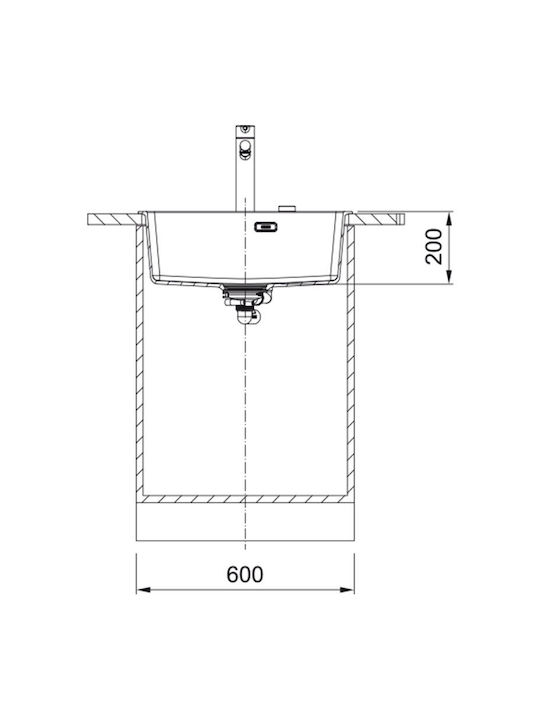 Franke Centro 1140674066 Drop-In Spüle aus Verbundgranulat B59xT50cm Schwarz