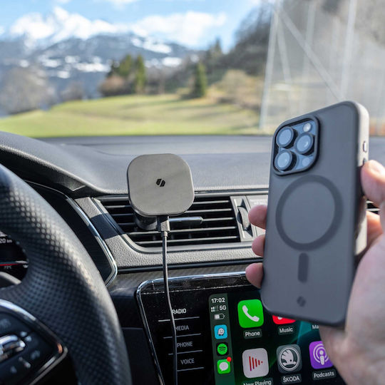 Spacecase Auto Handyhalterung mit Magnet und Kabelloses Laden MagSafe Schwarz