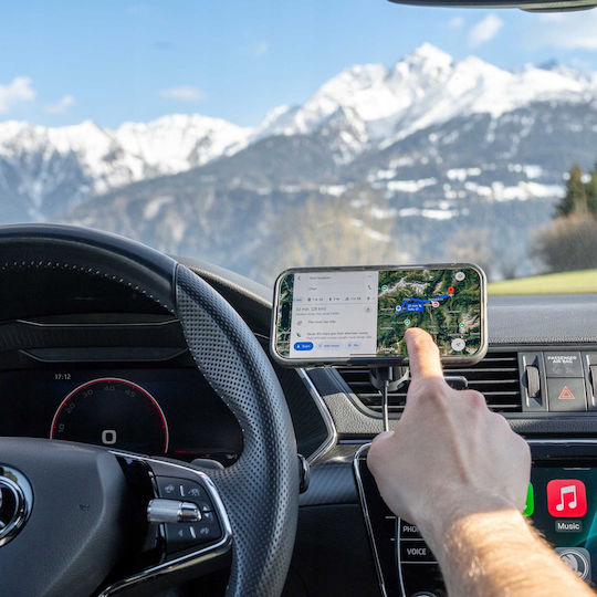 Spacecase Auto Handyhalterung mit Magnet und Kabelloses Laden MagSafe Schwarz