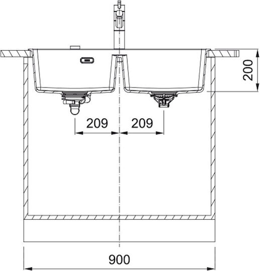 Franke Centro 3149000489 Drop-In Мивка от Синтетичен Гранит Ш39xД40см Бял