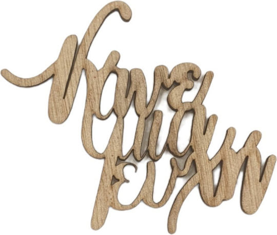 Wooden Decorative Element "Make A Wish" Calligraphic Letters