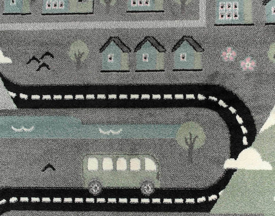 Isexan Kinder Teppich Straße Gray 160x230cm