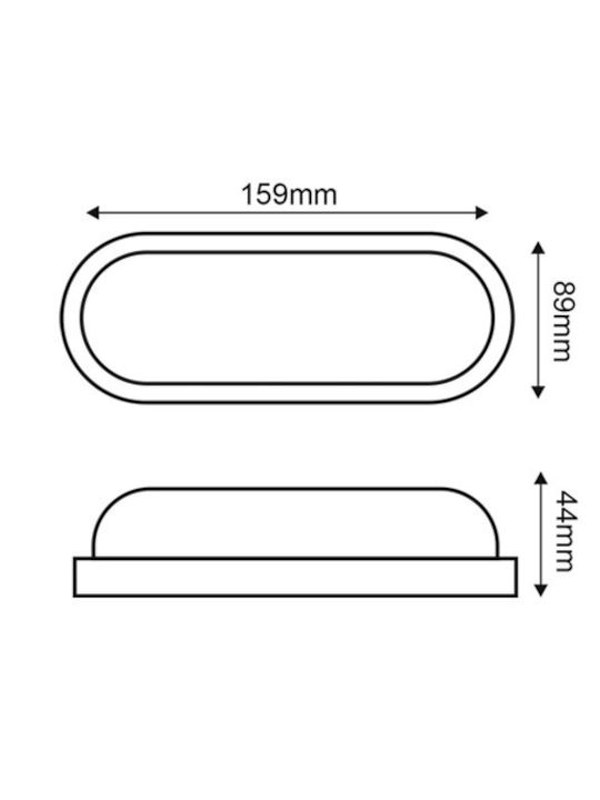 Aca Επιτοίχια Χελώνα Εξωτερική LED IP65 10W με Θερμό Λευκό Φως 15.9x8.9x4.4εκ.