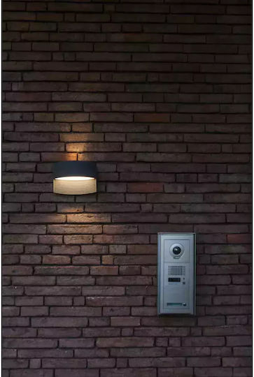Lutec Lotus Επιτοίχια Εξωτερική Πλαφονιέρα LED IP54 11W με Θερμό Λευκό Φως Διπλής Δέσμης 14x6.4x18εκ.