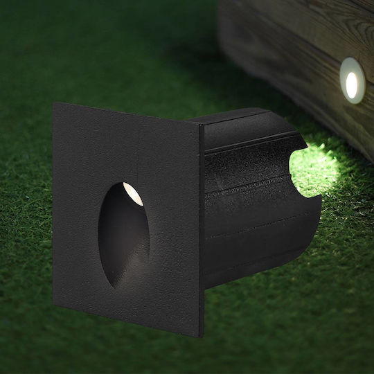 Braytron Стенно Външно Спот Осветление LED IP65 2W с Топло бяло Светлина 4.8x4.8x6.2εκ.