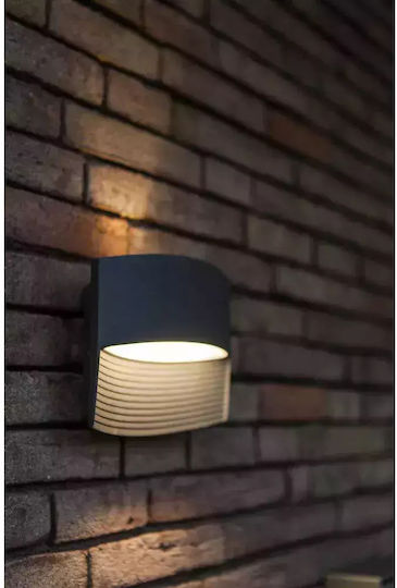 Lutec Lotus Επιτοίχια Εξωτερική Πλαφονιέρα LED IP54 11W με Θερμό Λευκό Φως Διπλής Δέσμης 14x6.4x18εκ.
