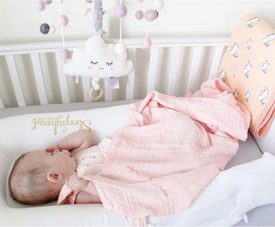 Minene Bamboo Muslin Swaddle Wrap Pink 120x100cm.