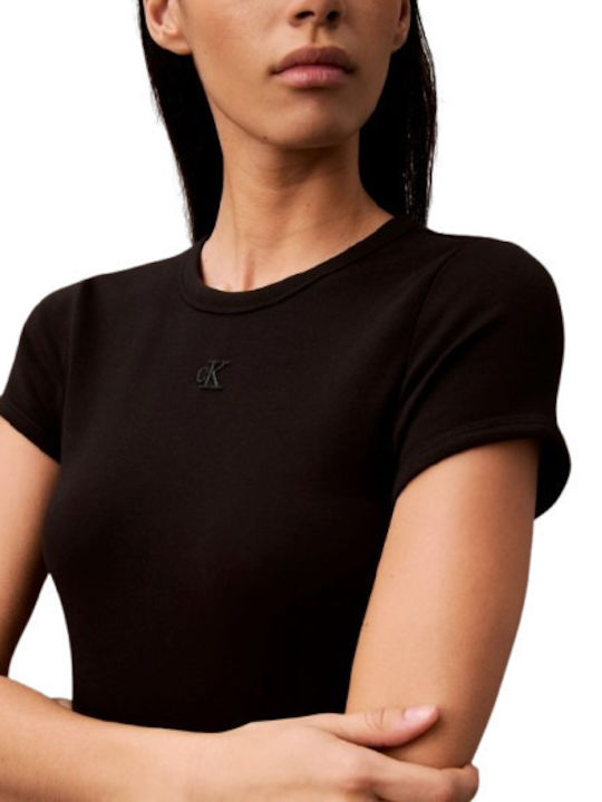 Summer Mini T-Shirt Knitted Black Dress