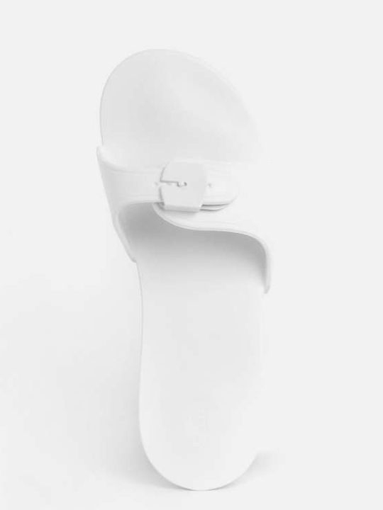 Pescura Heel Aqua Eva Women's Flat Sandals in White Color