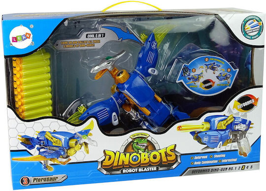 Leantoys Dinobots 2in1 Dinosaur Shot Gun Blue Pterosaur Shield