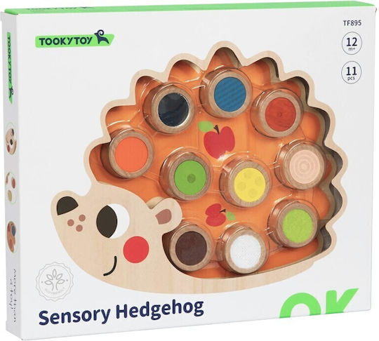 Tooky Toys Baby Toy Hedgehog of Touch & Perception made of Wood for 12++ Months