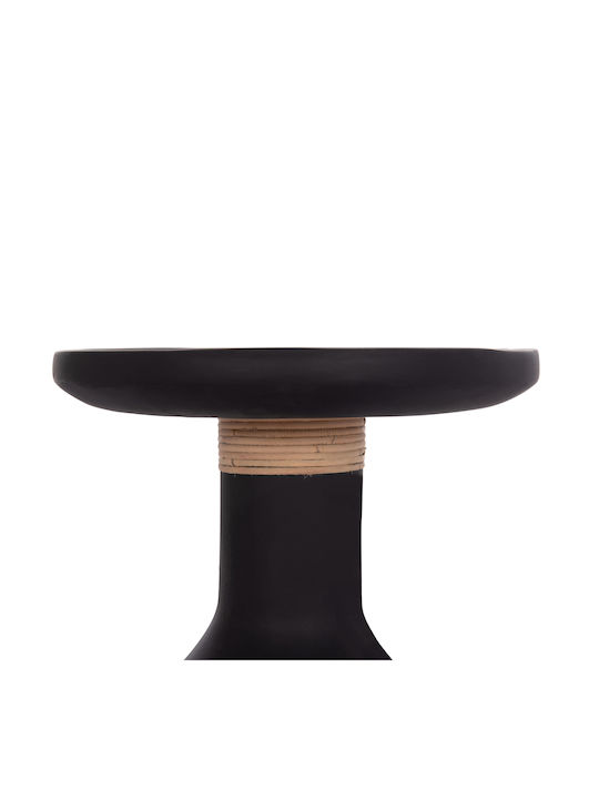 Round Side Table Fiber Black-Natural 40x40x61 cm