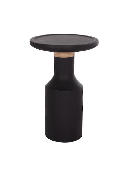 Round Side Table Fiber Black-Natural 40x40x61 cm