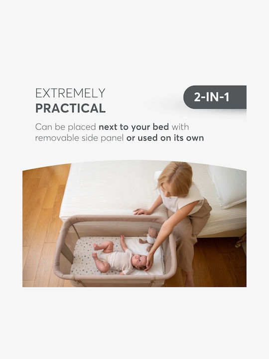 Kikka Boo Cradle Noah with Mattress, Side Opening, and Wheels Green