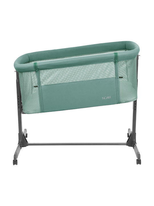 Kikka Boo Cradle Noah with Mattress, Side Opening, and Wheels Green