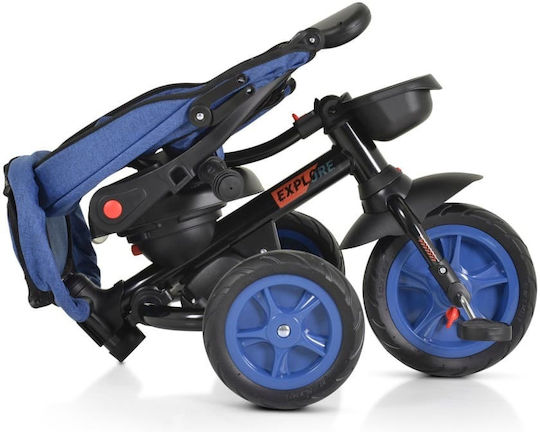 Byox Convertible Kids Tricycle with Parental Handle for 12 Months Blue