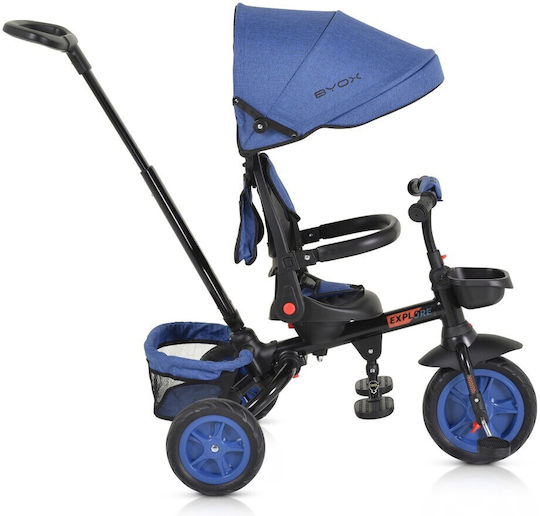 Byox Convertible Kids Tricycle with Parental Handle for 12 Months Blue