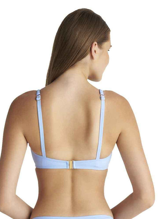 Padded Sports Bra Bikini Top with Adjustable Straps Sky Blue