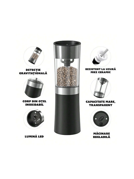 Cyberdust Set Electric Râșnițe Condimente Inox în Culoare Gri 2buc