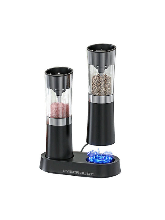 Cyberdust Set Electric Râșnițe Condimente Inox în Culoare Gri 2buc
