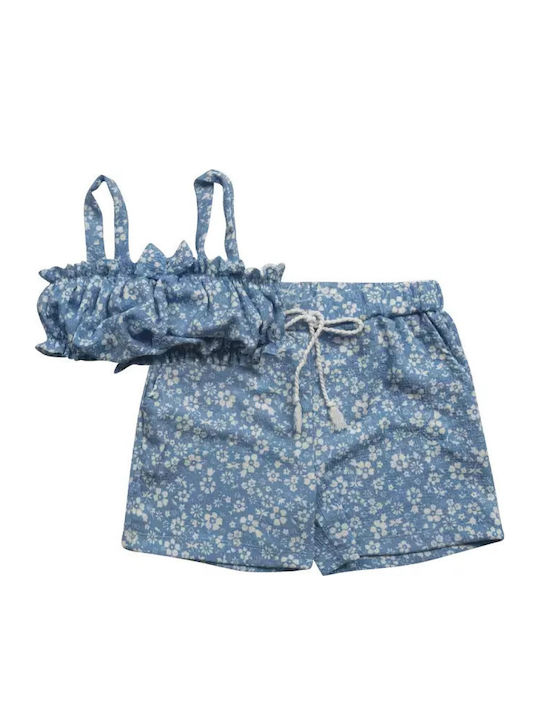 Kinder-Set mit Shorts Sommer 2Stück Sky Blue