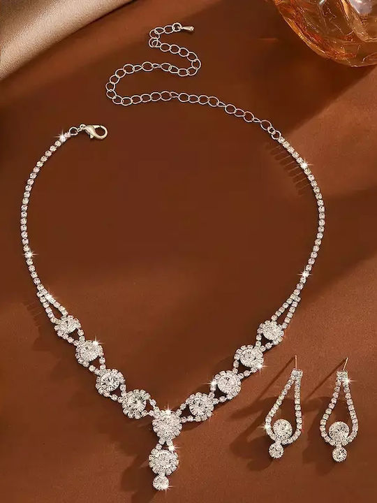 Set with Earrings & Bracelet from Steel with Stones