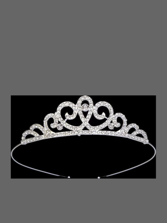 Silver-Plated Children's-Teen Tiara Crystals Bridesmaid Misha Design Diameter 13cm X Height 3cm