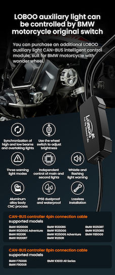 L11 Motorcycle Auxiliary Lights – 15000lm High Low Beam 3 Warning Modes