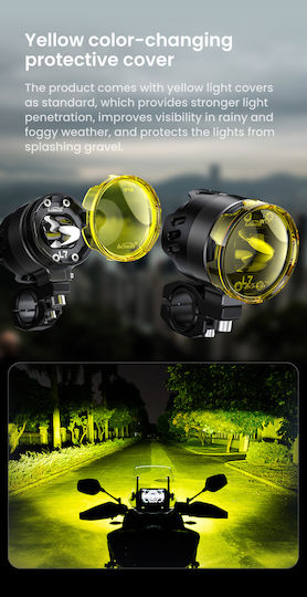 Loboo L7s Motorcycle Auxiliary Lights – 15000lm High Low Beam Driving Fog Lamps