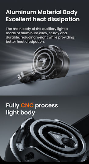 Loboo L18s Motorcycle Auxiliary Lights – 23000lm High Low Beam 8-level Brightness & Color Temp Adjustment