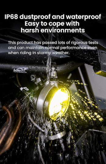 Loboo L16 Motorcycle Auxiliary Lights – 19000lm High & Low Beam Leds 3-mode Warning