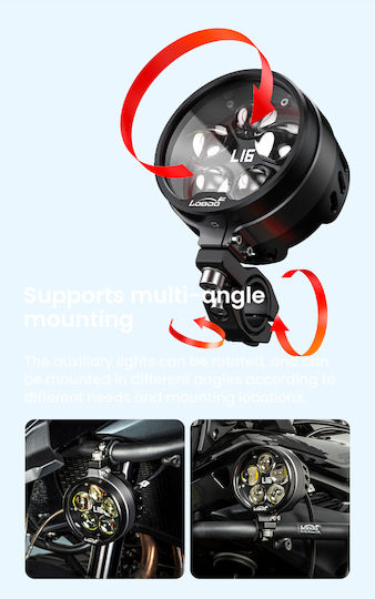 Loboo L16 Motorcycle Auxiliary Lights – 19000lm High & Low Beam Leds 3-mode Warning