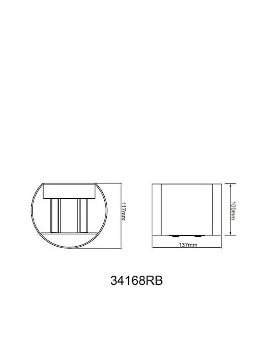 Globo Lighting Επιτοίχιο Εξωτερικό Σποτ LED IP44 3W με Θερμό Λευκό Φως 13.7x10εκ.