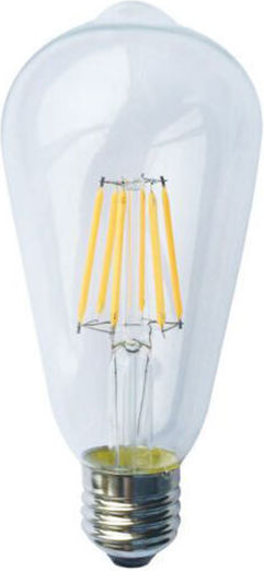 Diolamp Λάμπα LED 10W για Ντουί E27 και Σχήμα ST64 Θερμό Λευκό 1220lm