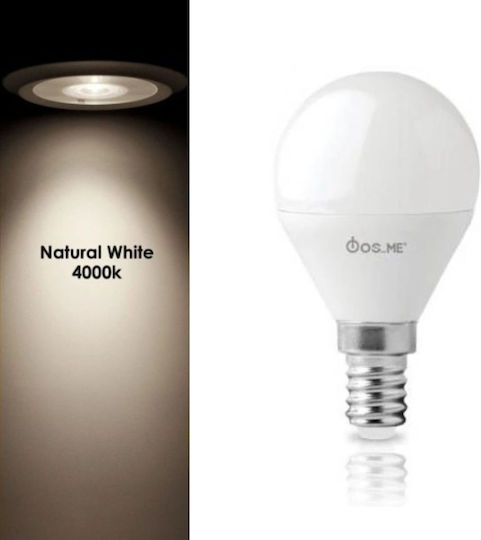 Fos me Λάμπα LED 7W για Ντουί E14 Φυσικό Λευκό 600lm