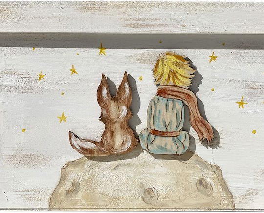 LiebeQueen Βαπτιστικό Κουτί Μικρός Πρίγκιπας & Αλεπού από Ξύλο