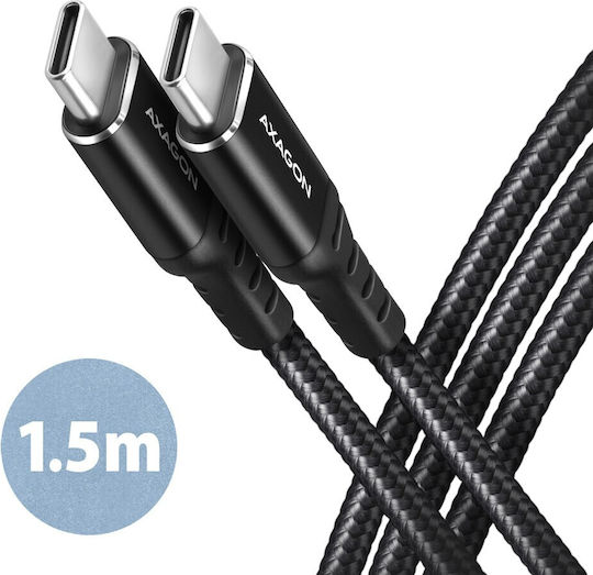 Axagon USB 2.0 Cable USB-C male - USB-C 60W PD Μαύρο 1.5m AKAXNTUCMCM15AB