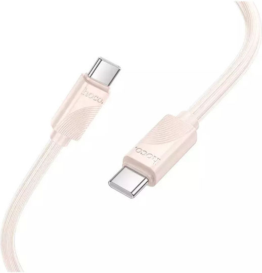 Hoco USB 2.0 Cable USB-C male - USB-C 60W Ροζ 1m