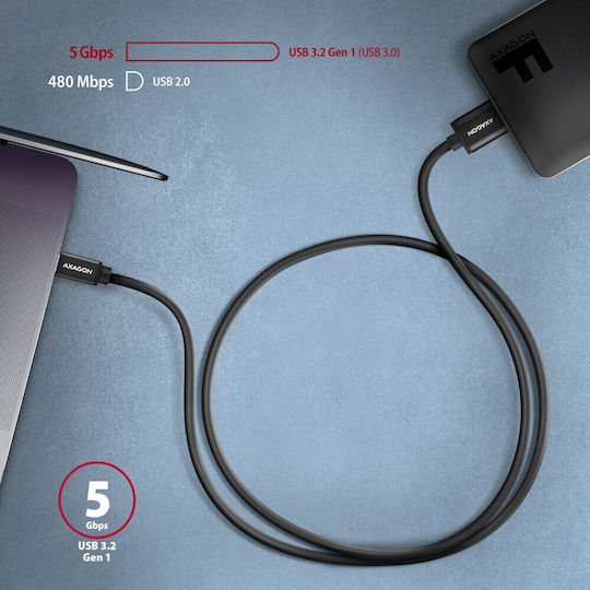 Axagon USB 3.0 Kabel USB Typ-C männlich - micro USB-B Schwarz 1m BUMM3-CM10AB