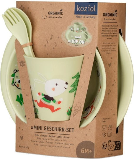 Koziol Set de hrănire din Bambus Verde 5buc