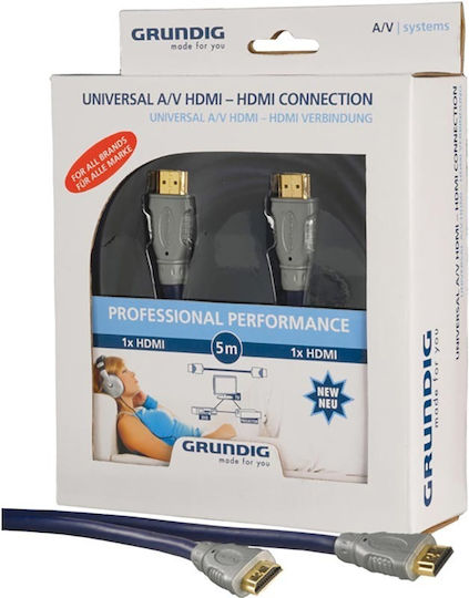 Grundig Cable HDMI male - HDMI male 5m Μαύρο