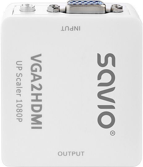Savio Μετατροπέας VGA male σε HDMI female Λευκό 1τμχ CL-110