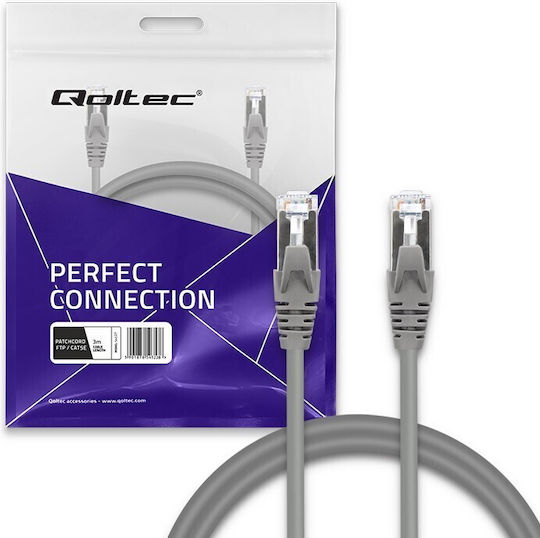 Qoltec U/UTP Cat.5e (Gigabit) Мрежов Кабел Ethernet 3м Сив