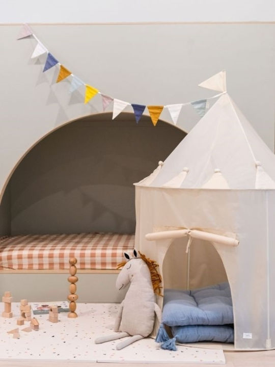 3 Sprouts Children's Castle Play Tent Beige For Age 3 And Up