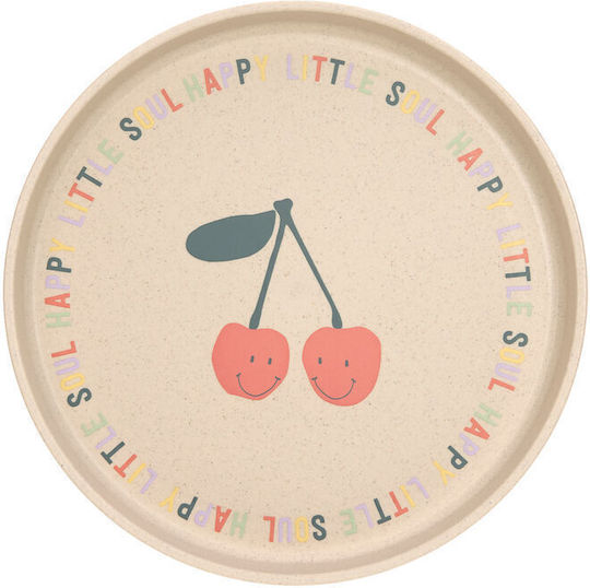 Laessig Children's Happy Fruits Plastic Food Plate Burgundy